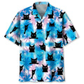 Hawaiian Shirt / Adults / S Black Cat Blue Hawaiian Shirt