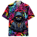 Hawaiian Shirt / Adults / S Black Cat Color Hawaiian Shirt
