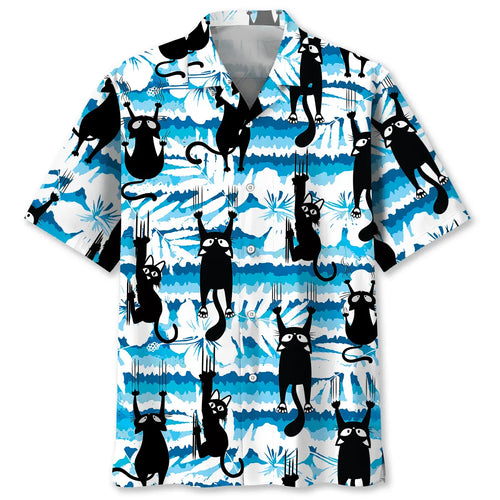 Hawaiian Shirt / Adults / S Black Cat Funny Hawaiian Shirt