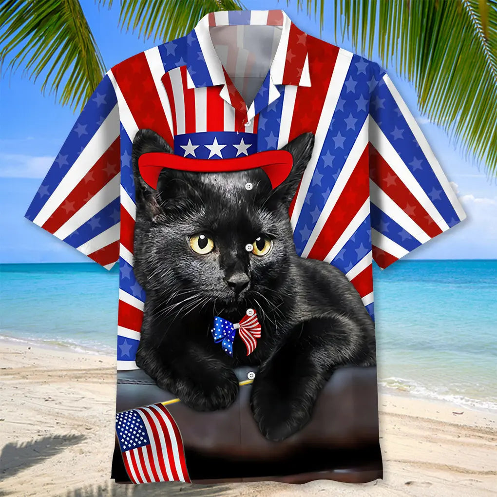 Black Cat Hawaiian Shirt