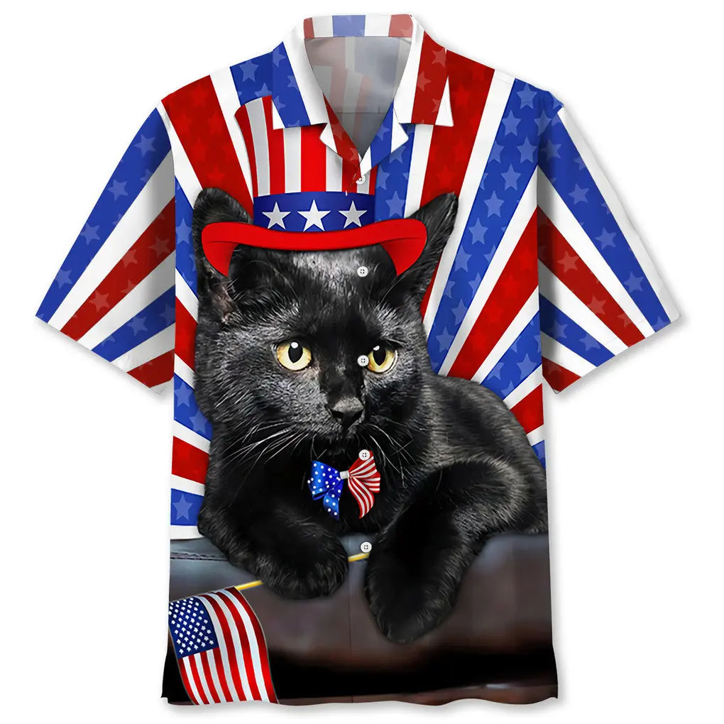Hawaiian Shirt / Adults / S Black Cat Hawaiian Shirt