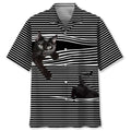 Hawaiian Shirt / Adults / S Black Cat Stripes Pattern Hawaiian Shirt