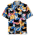 Hawaiian Shirt / Adults / S Black Cat Tropical Funny Hawaiian Shirt