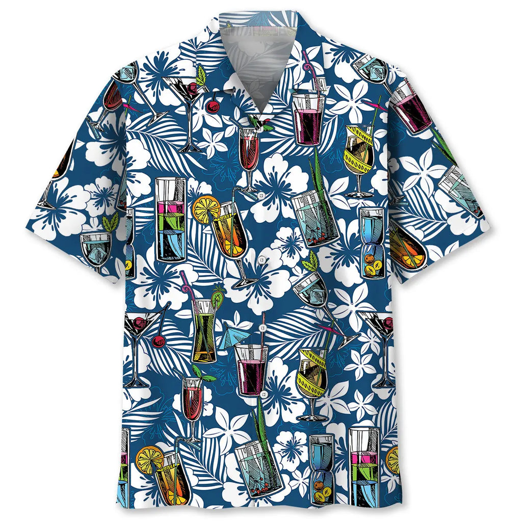 Hawaiian Shirt / Adults / S Blue Style Cocktail Bartender Hawaiian Shirt