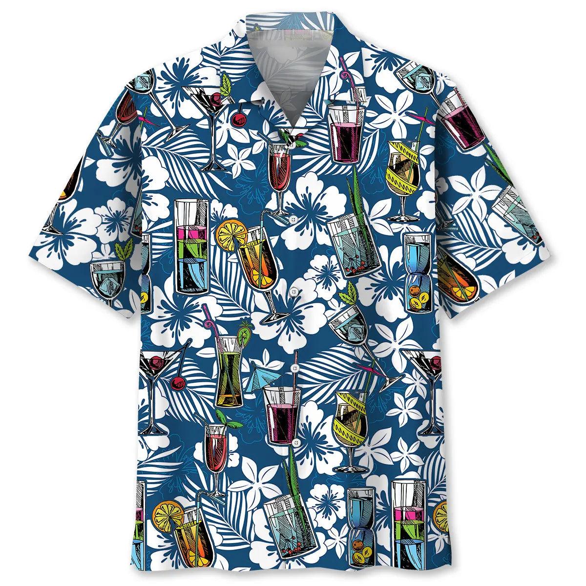 Hawaiian Shirt / Adults / S Blue Style Cocktail Bartender Hawaiian Shirt