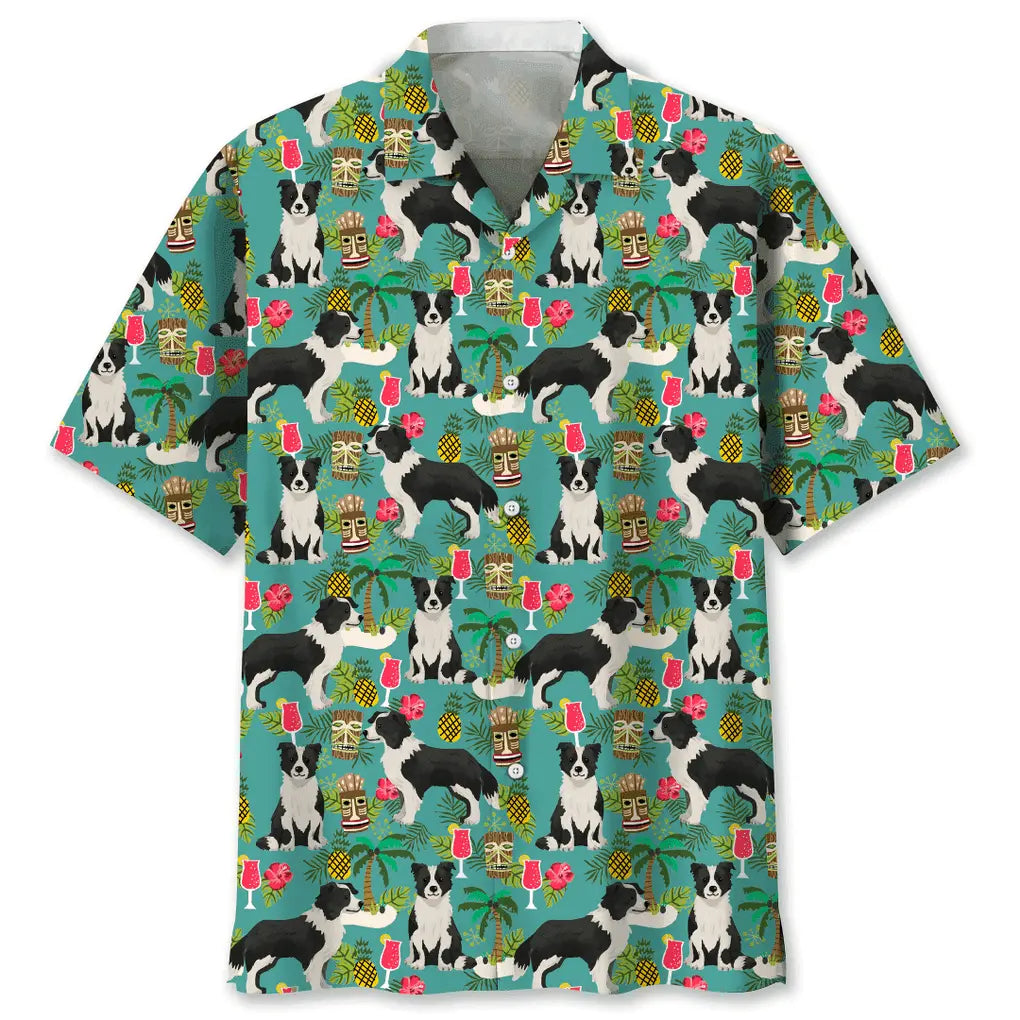 Hawaiian Shirt / Adults / S Border Collie Hawaiian Beach Hawaiian Shirt