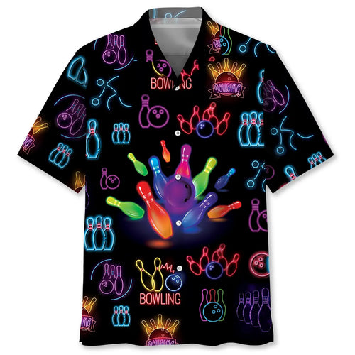 Hawaiian Shirt / Adults / S Bowling Neon Hawaiian Shirt