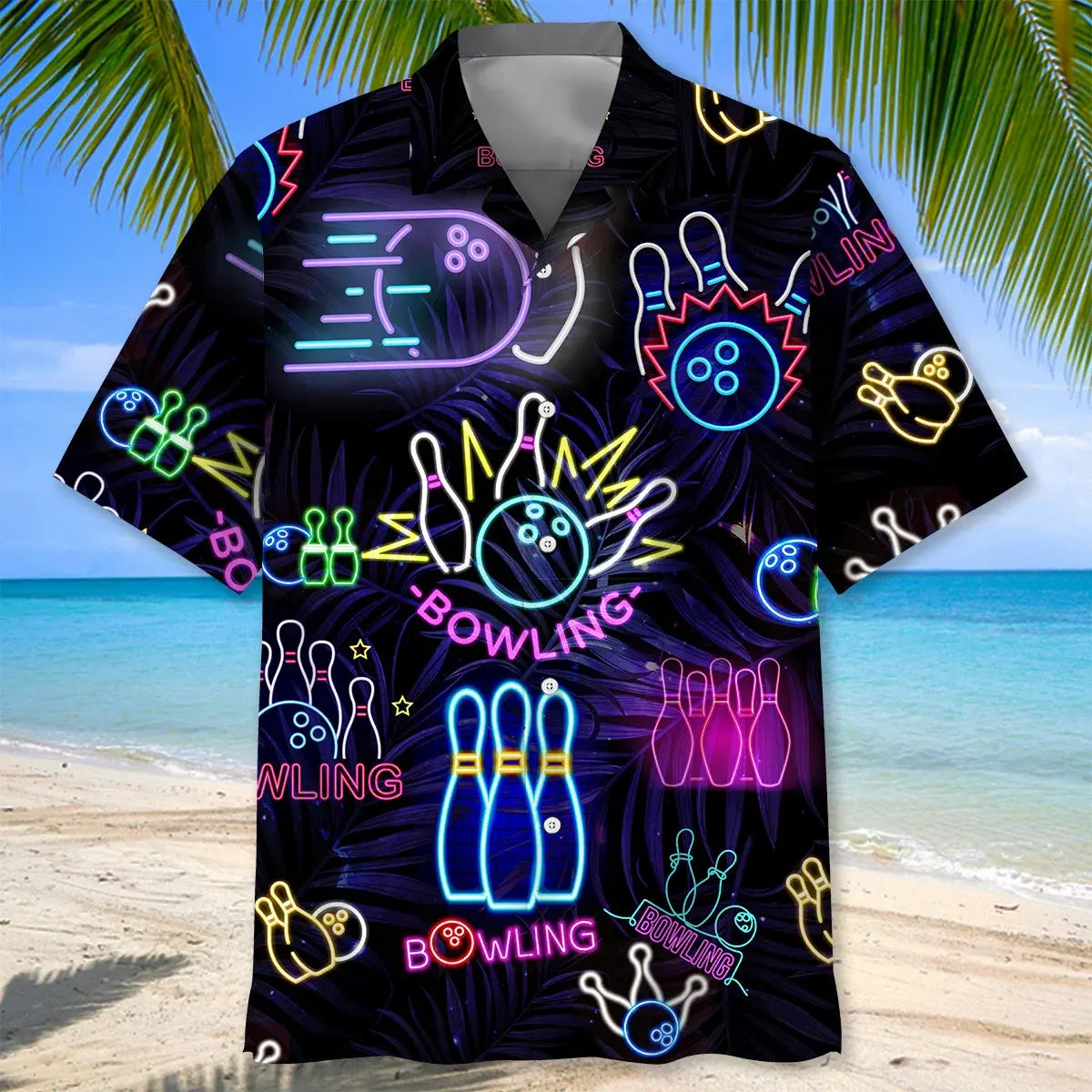 Bowling Neon Hawaiian Shirt