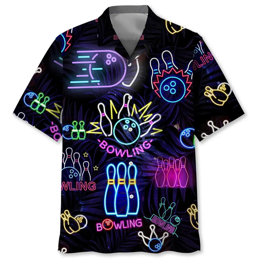 Hawaiian Shirt / Adults / S Bowling Neon Hawaiian Shirt