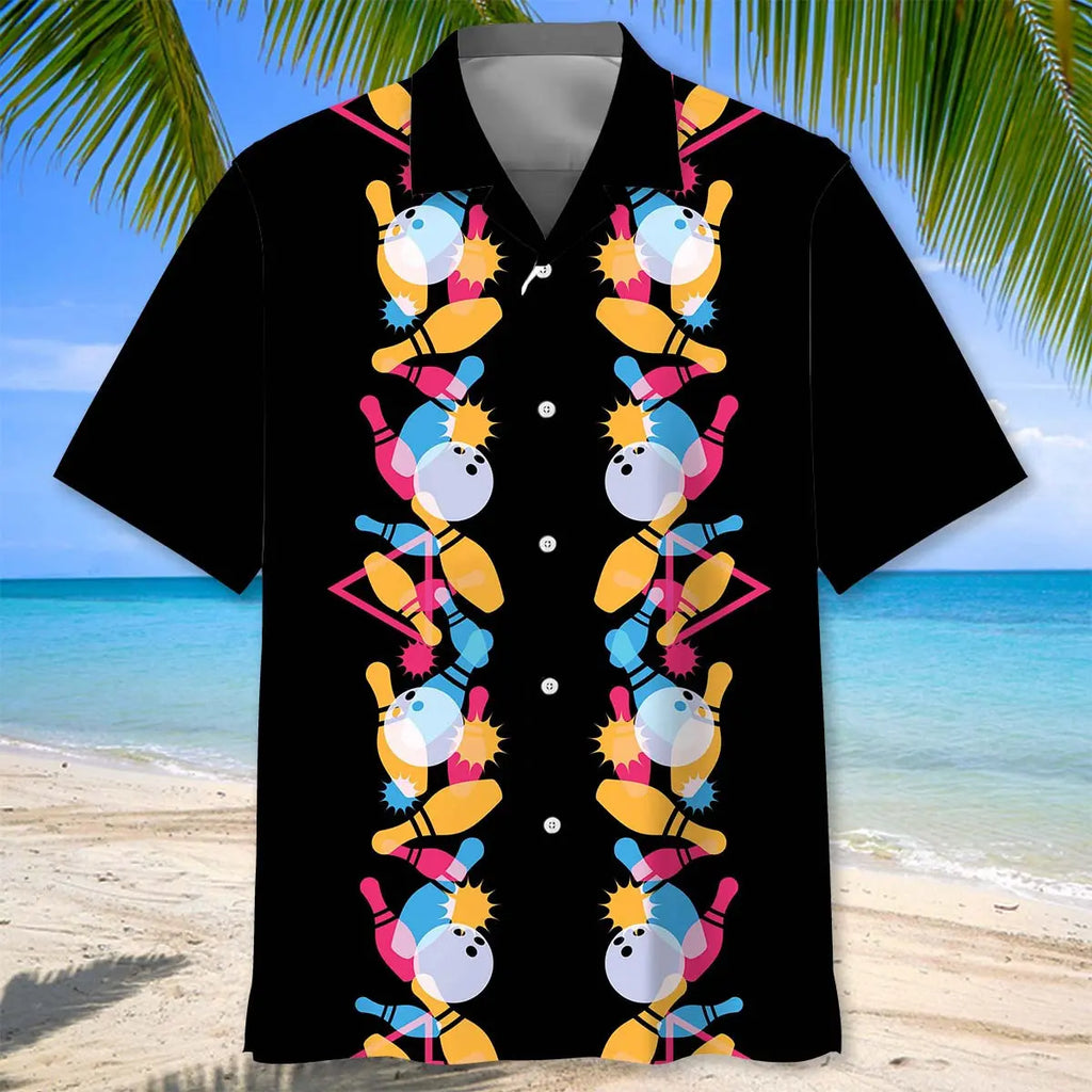 Bowling Retro 80s Hawaiian Shirt