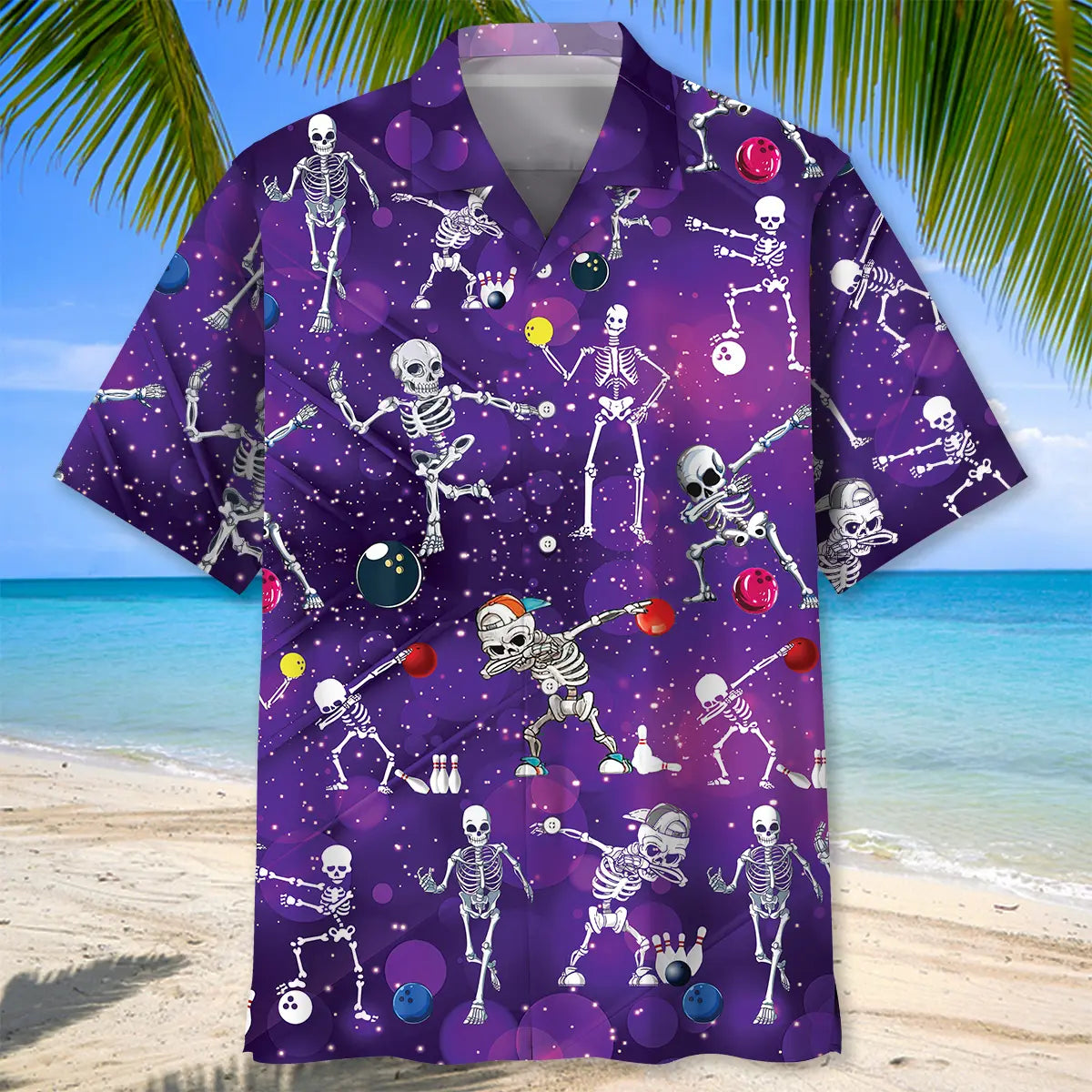 Bowling Skeleton Hawaiian Shirt
