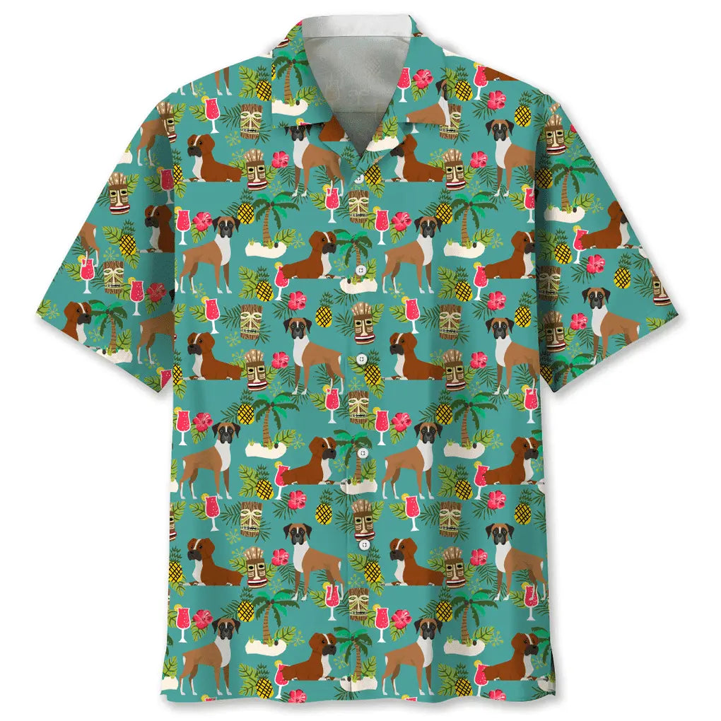 Hawaiian Shirt / Adults / S Boxer Hawaiian Beach Hawaiian Shirt