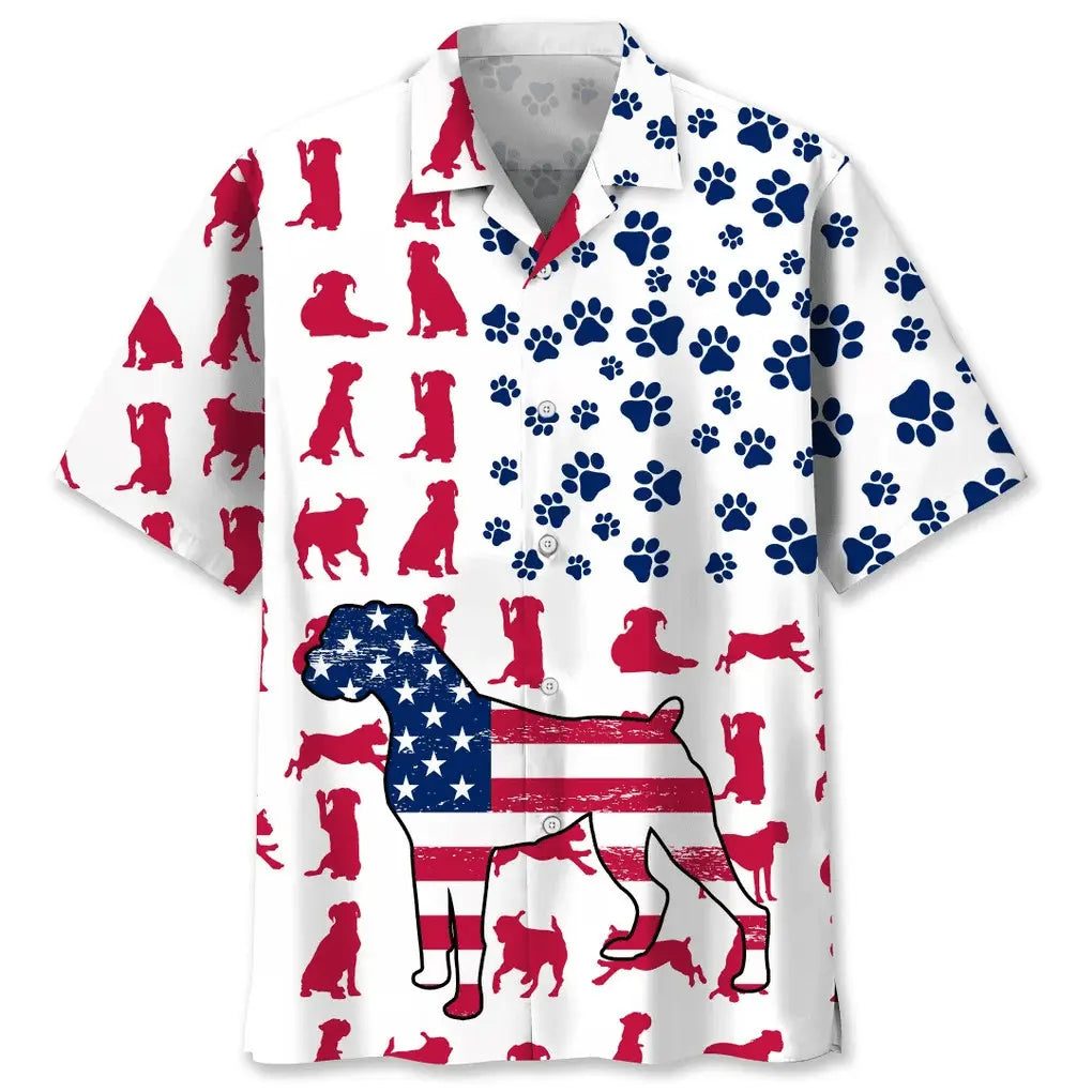 Hawaiian Shirt / Adults / S Boxer Usa Hawaiian Shirt