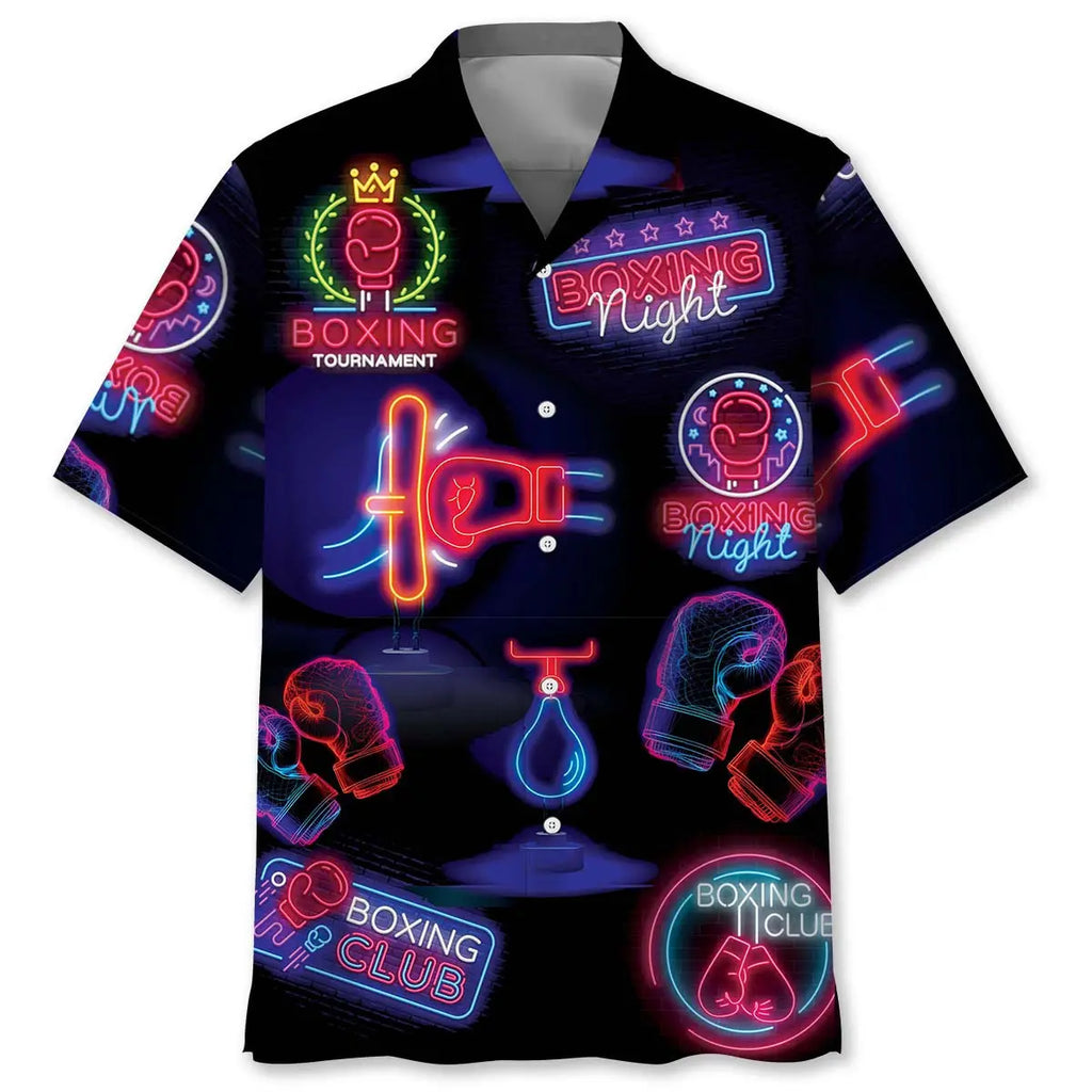 Hawaiian Shirt / Adults / S Boxing Neon Sign Hawaiian Shirt