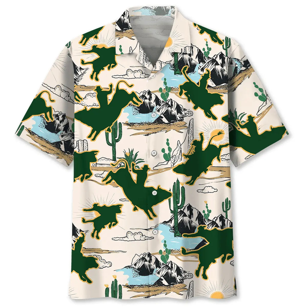 Hawaiian Shirt / Adults / S Bull Riding Desert Hawaiian Shirt