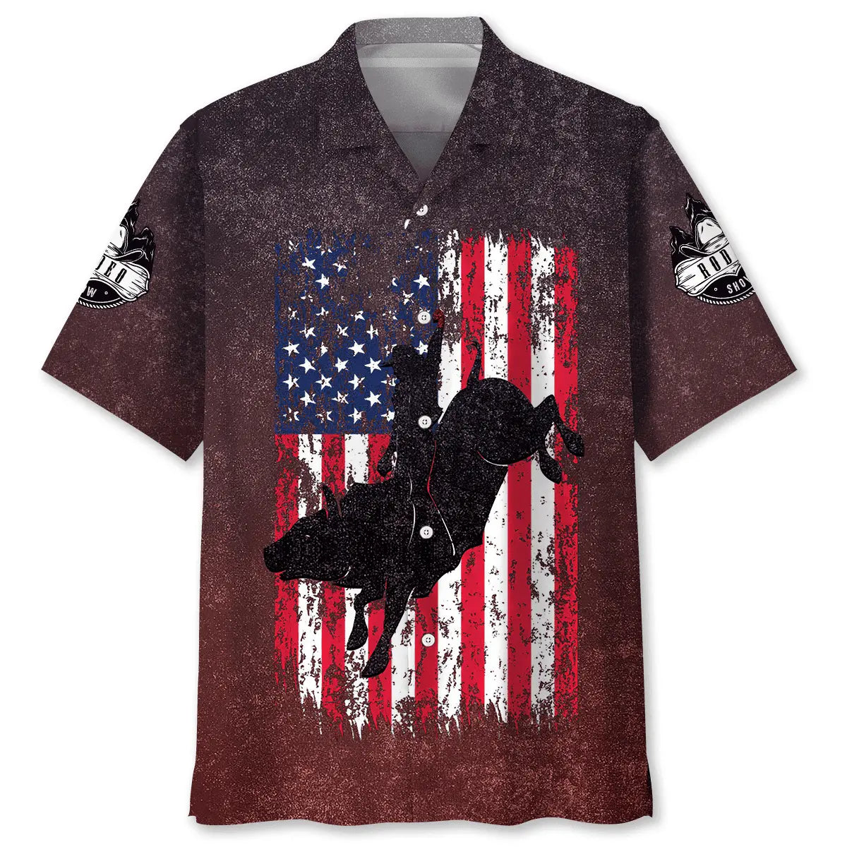 Hawaiian Shirt / Adults / S Bull Riding Usa Hawaiian Shirt