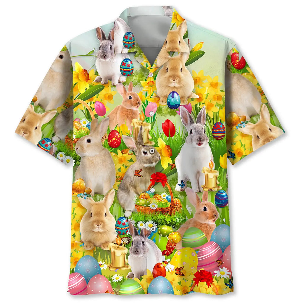 Hawaiian Shirt / Adults / S Bunny Easter Hawaiian Shirt Men