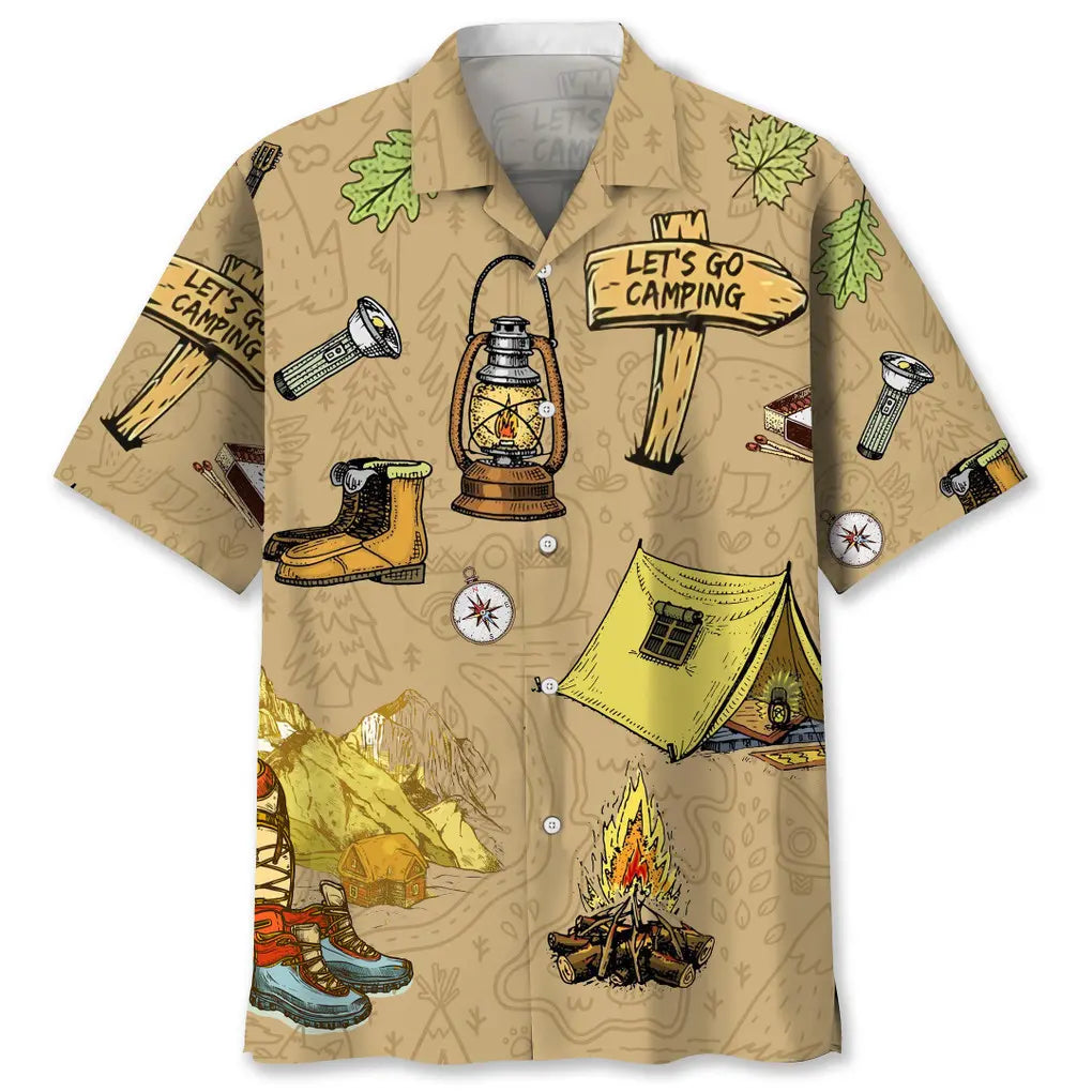 Hawaiian Shirt / Adults / S Camping Vintage Hawaiian Shirt
