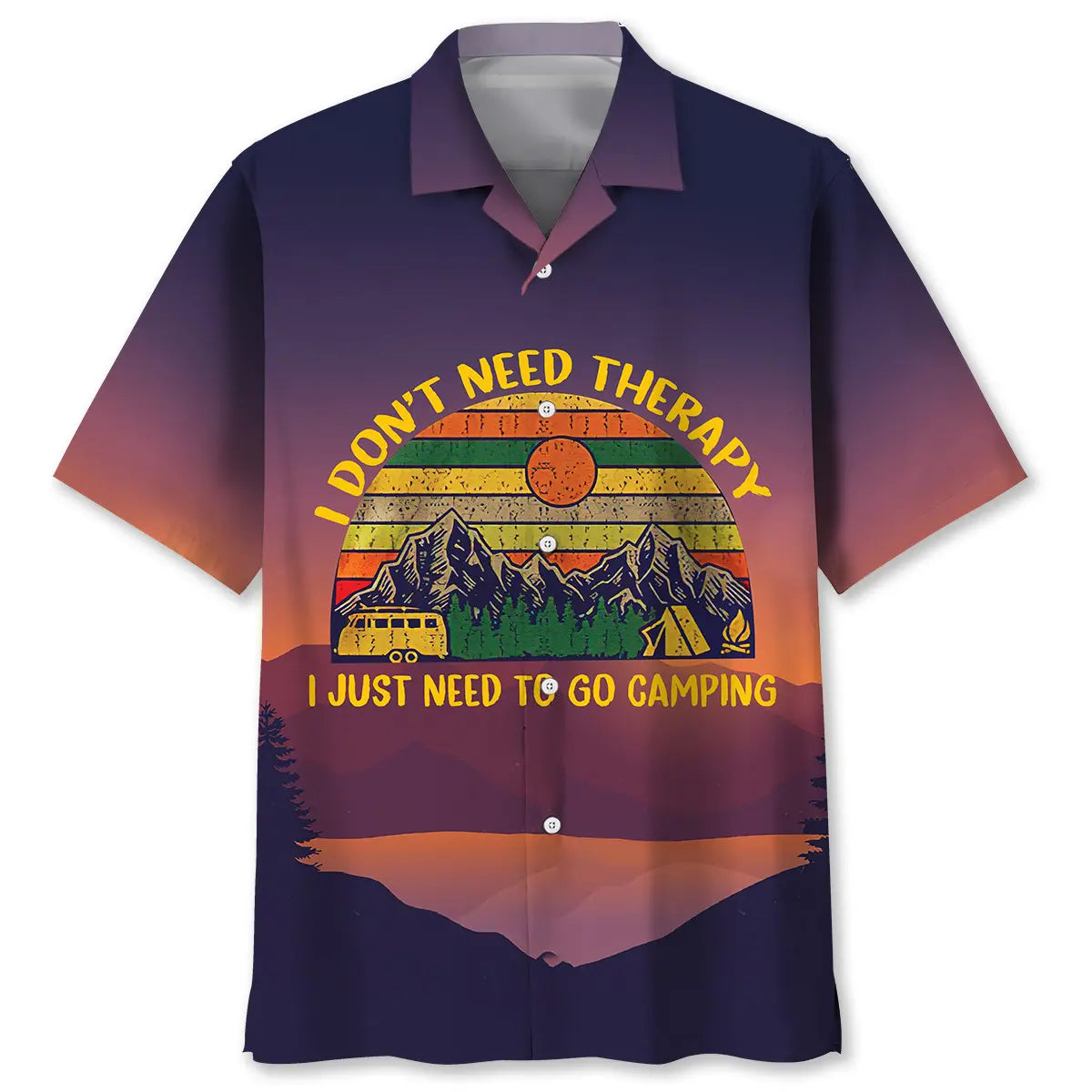 Hawaiian Shirt / Adults / S Camping Vintage Hawaiian Shirt