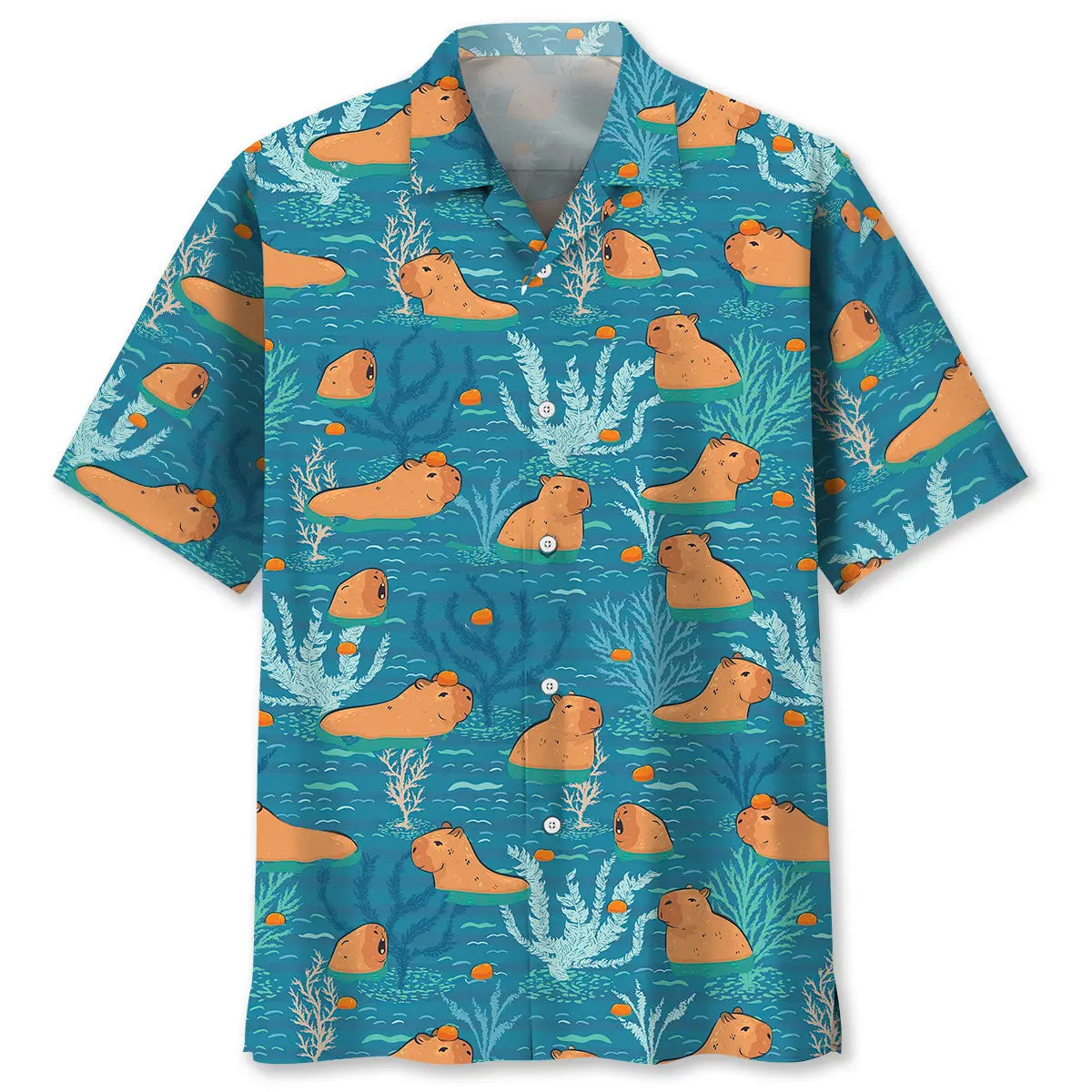 Hawaiian Shirt / Adults / S Capybara Orange Hawaiian Shirt