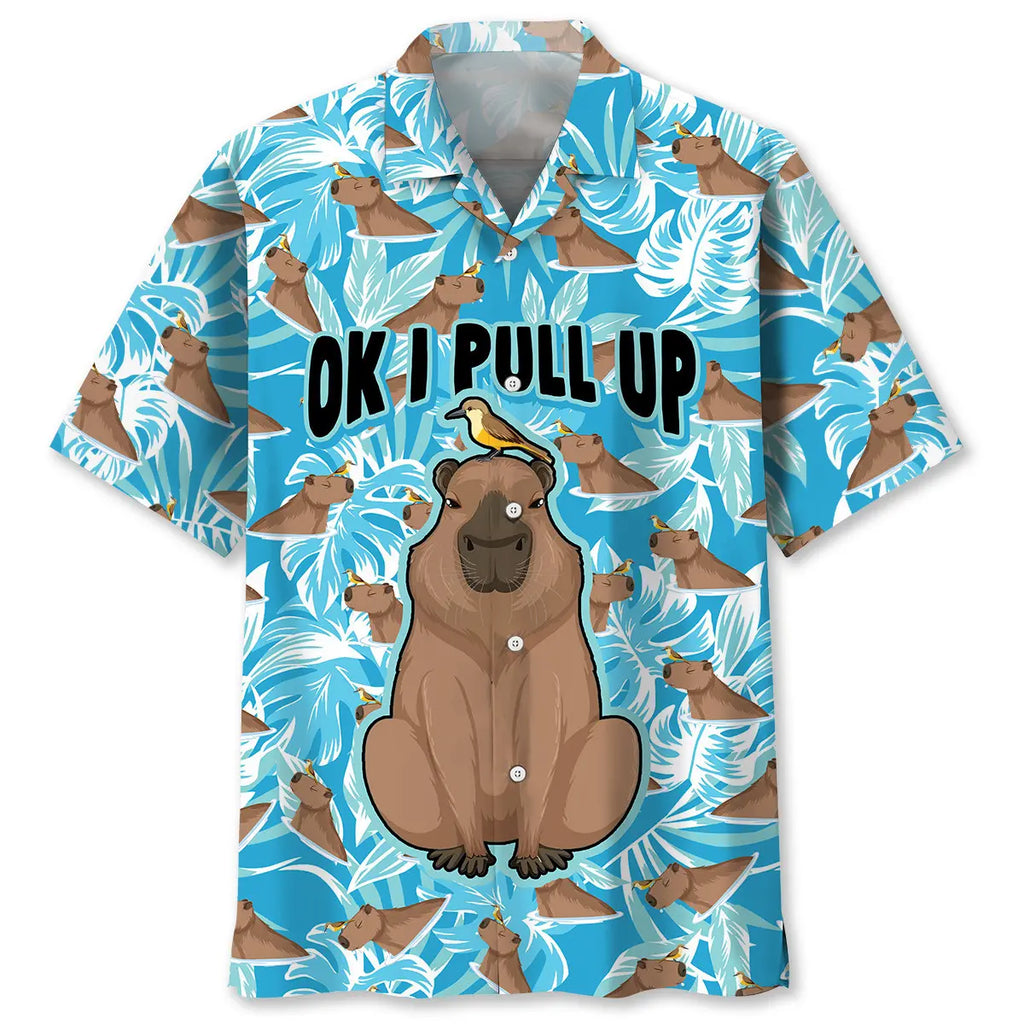 Hawaiian Shirt / Adults / S Capybara Pull Up Hawaiian Shirt