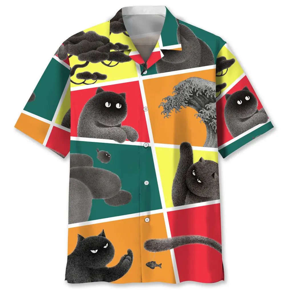 Hawaiian Shirt / Adults / S Cat Funny Hawaiian Shirt