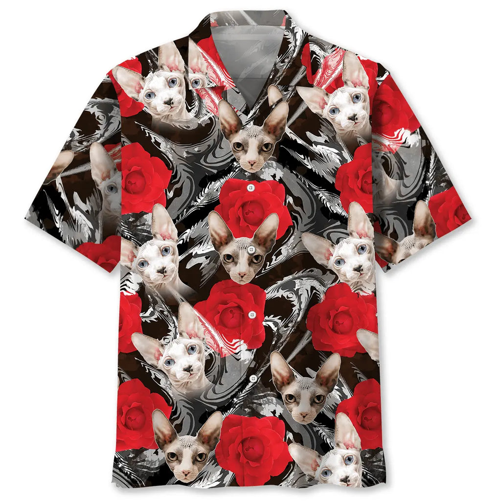Hawaiian Shirt / Adults / S Cat Rose Hawaiian Shirt