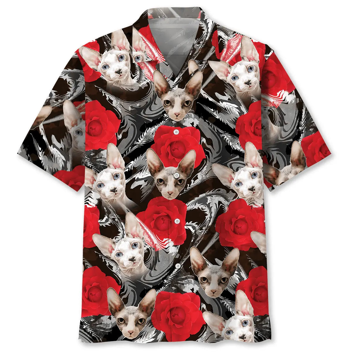 Hawaiian Shirt / Adults / S Cat Rose Hawaiian Shirt