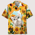 Hawaiian Shirt / Adults / S Cat Sunflower Hawaiian Shirt