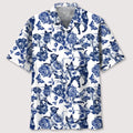 Hawaiian Shirt / Adults / S Cats Blue Flower Hawaiian Shirt