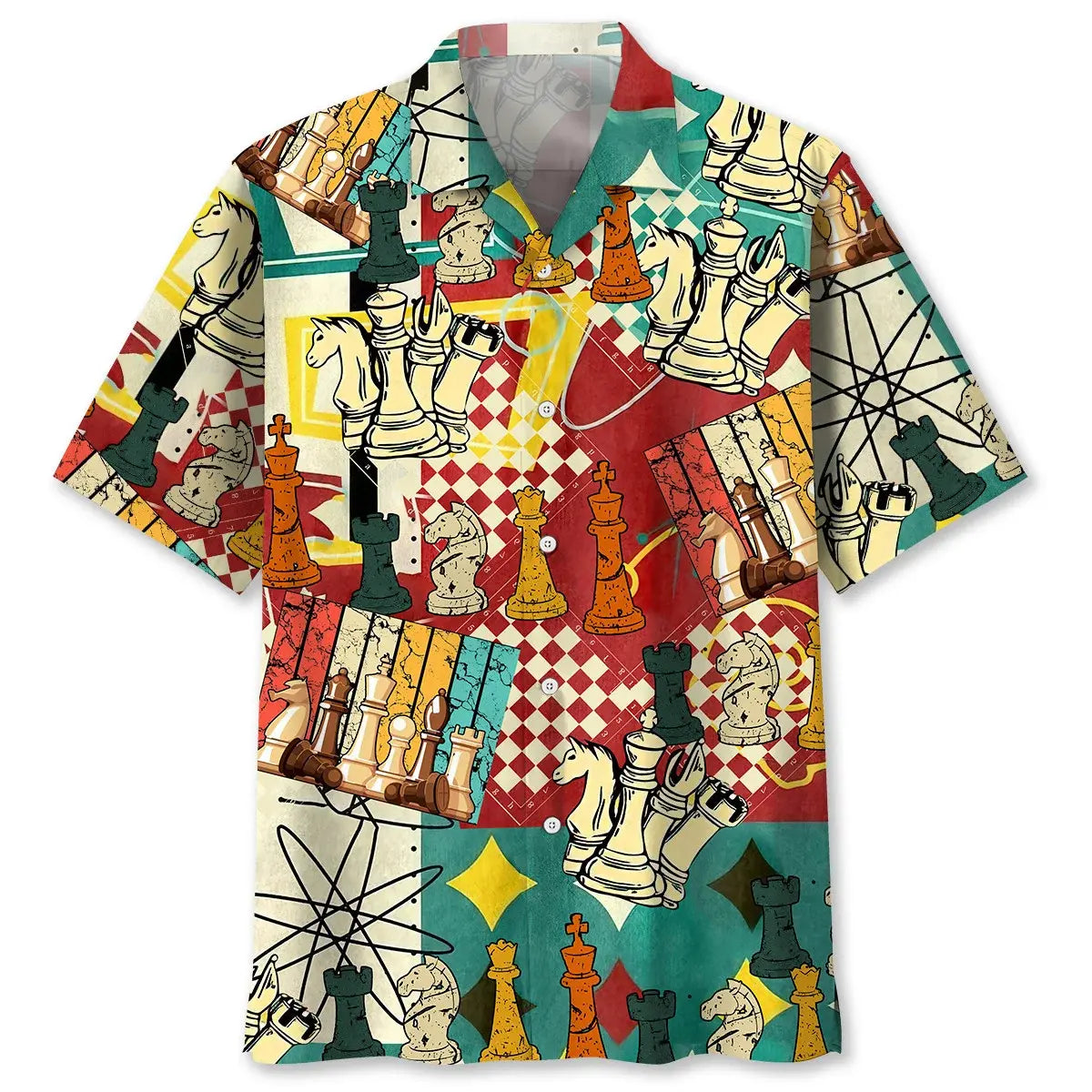 Hawaiian Shirt / Adults / S Chess Color Vintage Hawaiian Shirt