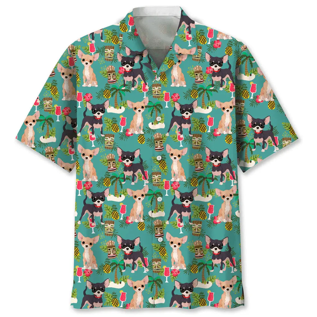 Hawaiian Shirt / Adults / S Chihuahua Hawaiian Beach Hawaiian Shirt