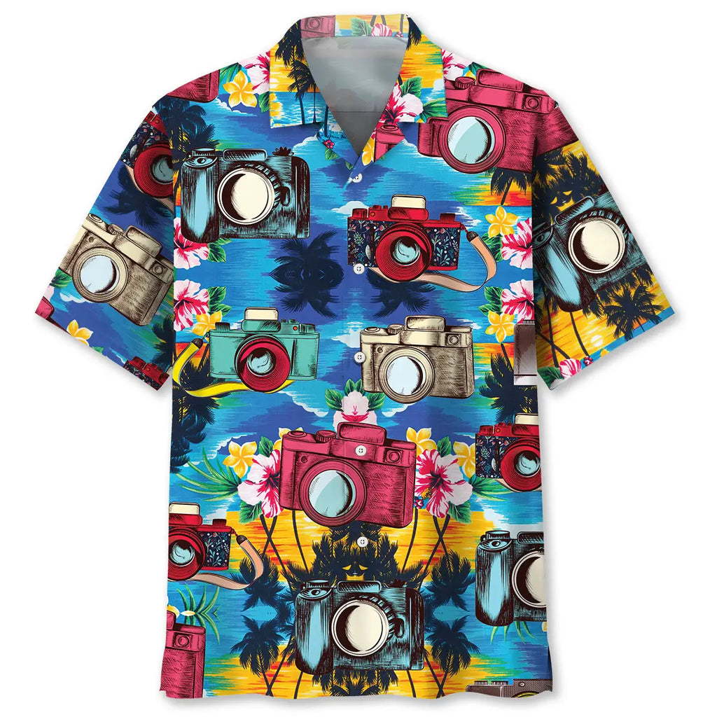 Hawaiian Shirt / Adults / S Colorful Camera Tropical Hawaiian Shirt