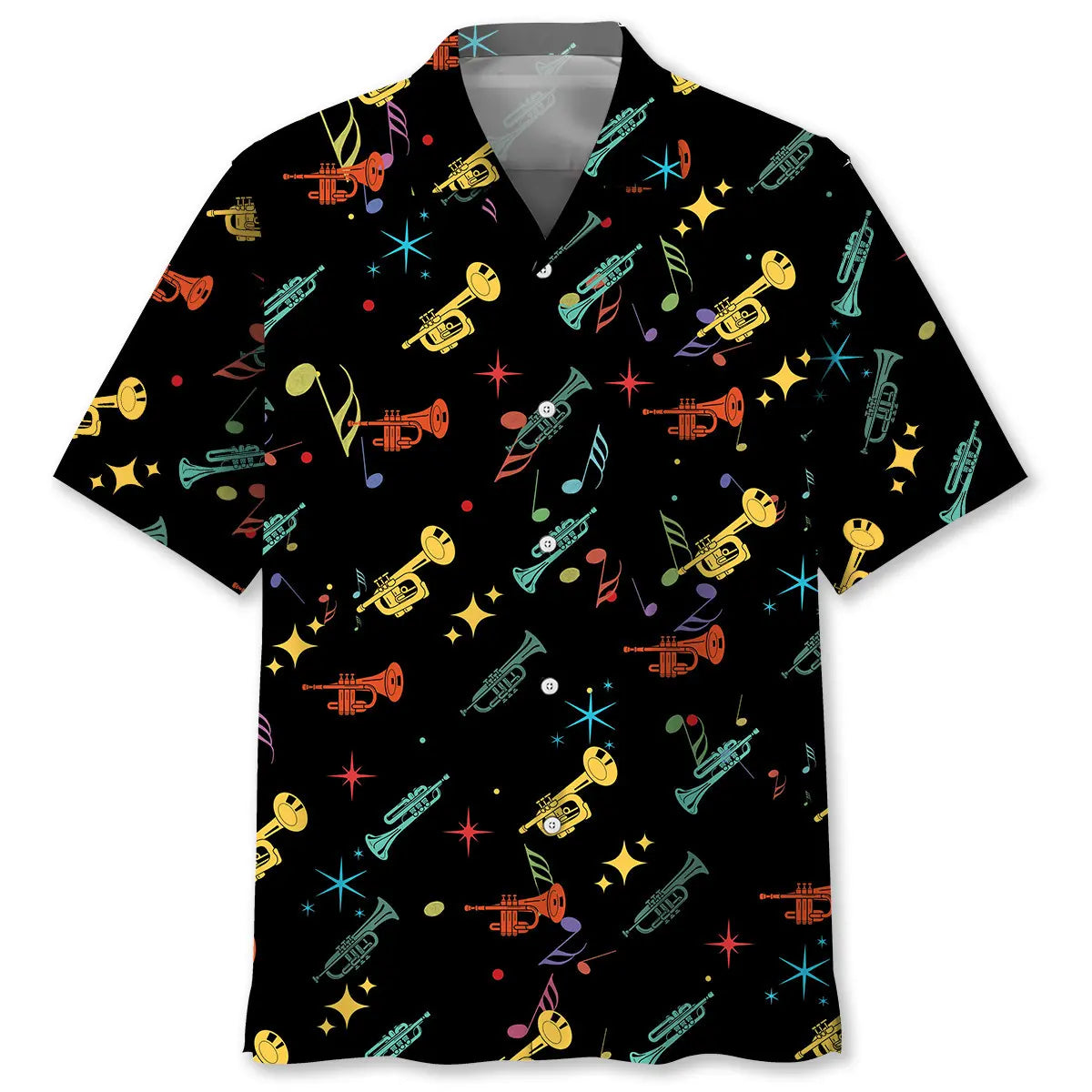 Hawaiian Shirt / Adults / S Colorful Star Trumpet Hawaiian Shirt