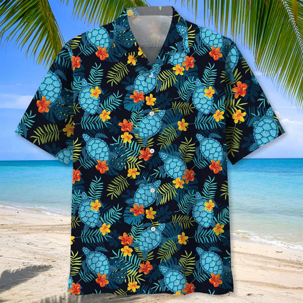 Colorful Turtle Tropical Hawaiian Shirt