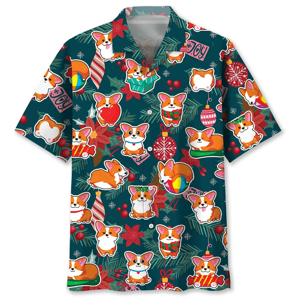 Hawaiian Shirt / Adults / S Corgi Christmas Hawaiian Shirt