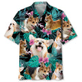 Hawaiian Shirt / Adults / S Corgi Tropical Flower Hawaiian Shirt