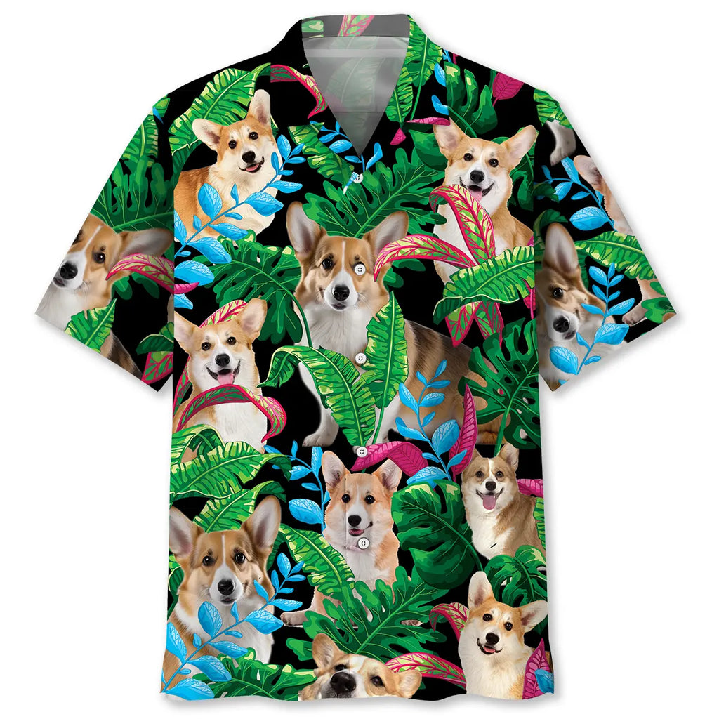 Hawaiian Shirt / Adults / S Corgi Tropical Hawaiian Shirt
