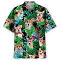 Hawaiian Shirt / Adults / S Corgi Tropical Hawaiian Shirt
