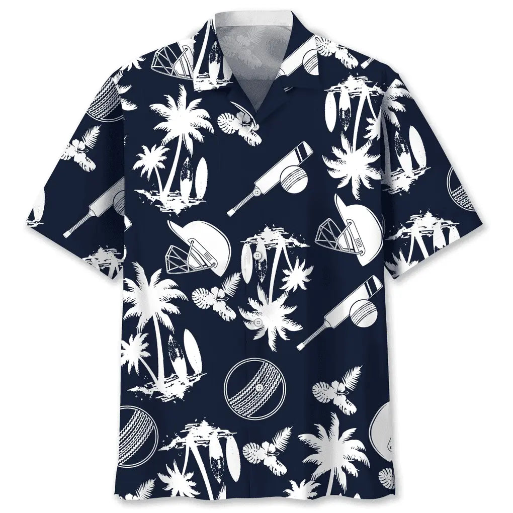 Hawaiian Shirt / Adults / S Cricket Black White Hawaiian Shirt