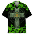 Hawaiian Shirt / Adults / S Cross Green Irish St.Patrick Day Hawaiian Shirt