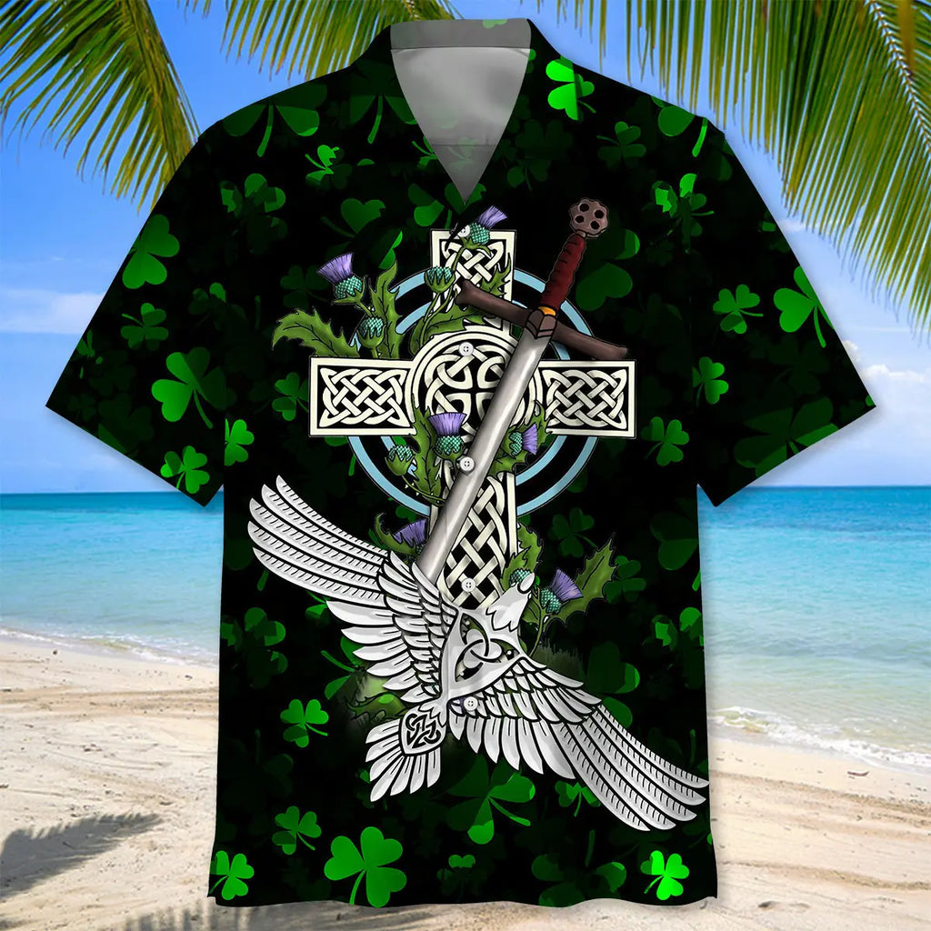 Cross Irish St.Patrick Day Hawaiian Shirt