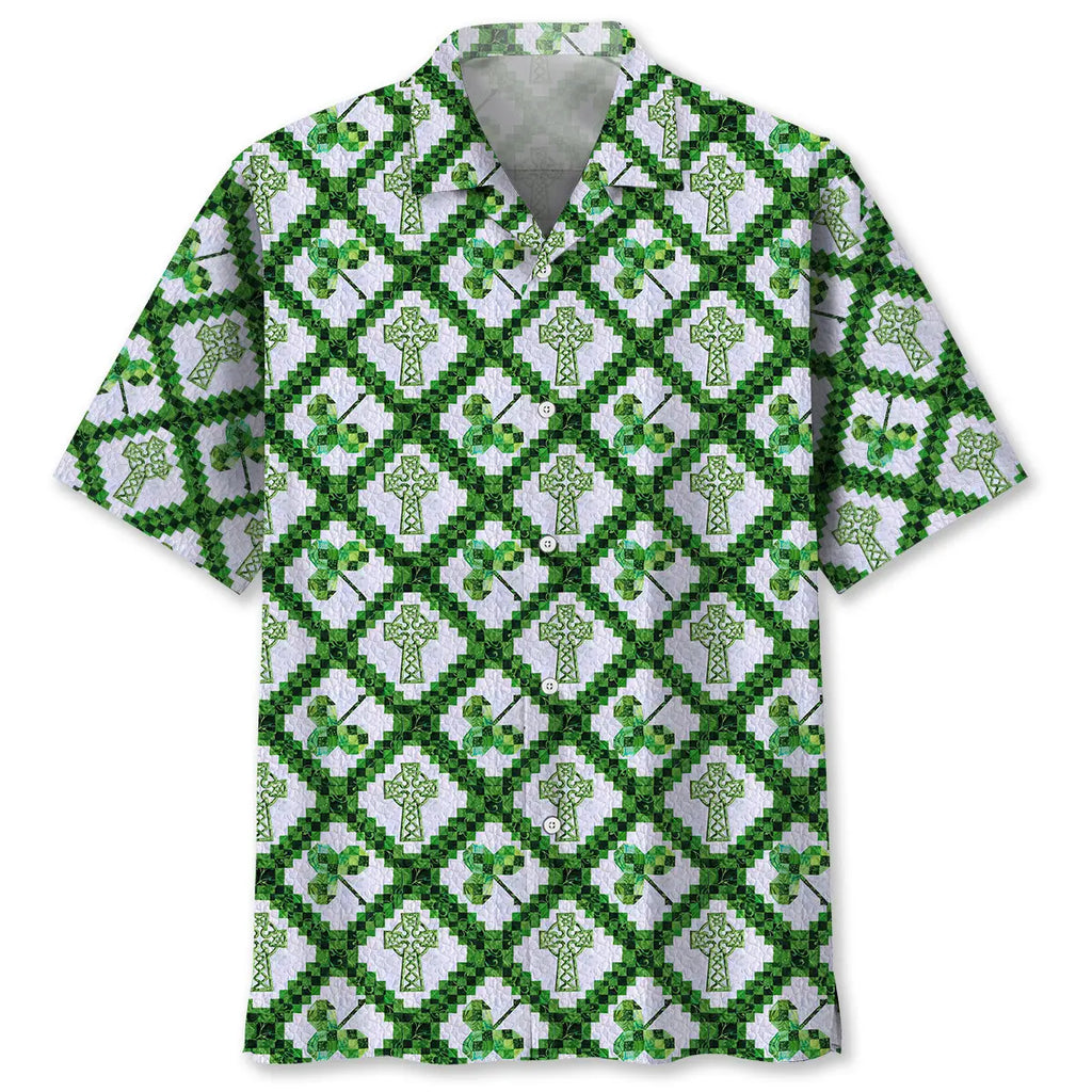Hawaiian Shirt / Adults / S Cross St.Patrick Day Hawaiian Shirt