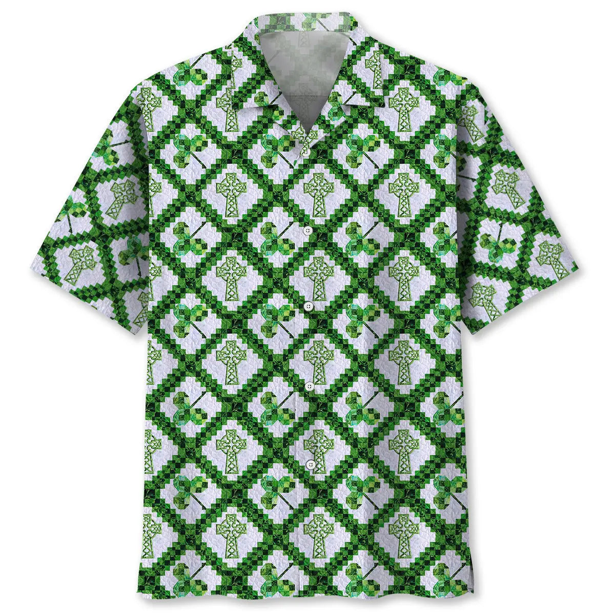 Hawaiian Shirt / Adults / S Cross St.Patrick Day Hawaiian Shirt