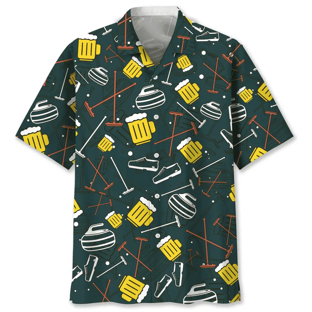 Hawaiian Shirt / Adults / S Curling Beer Hawaiian Shirt