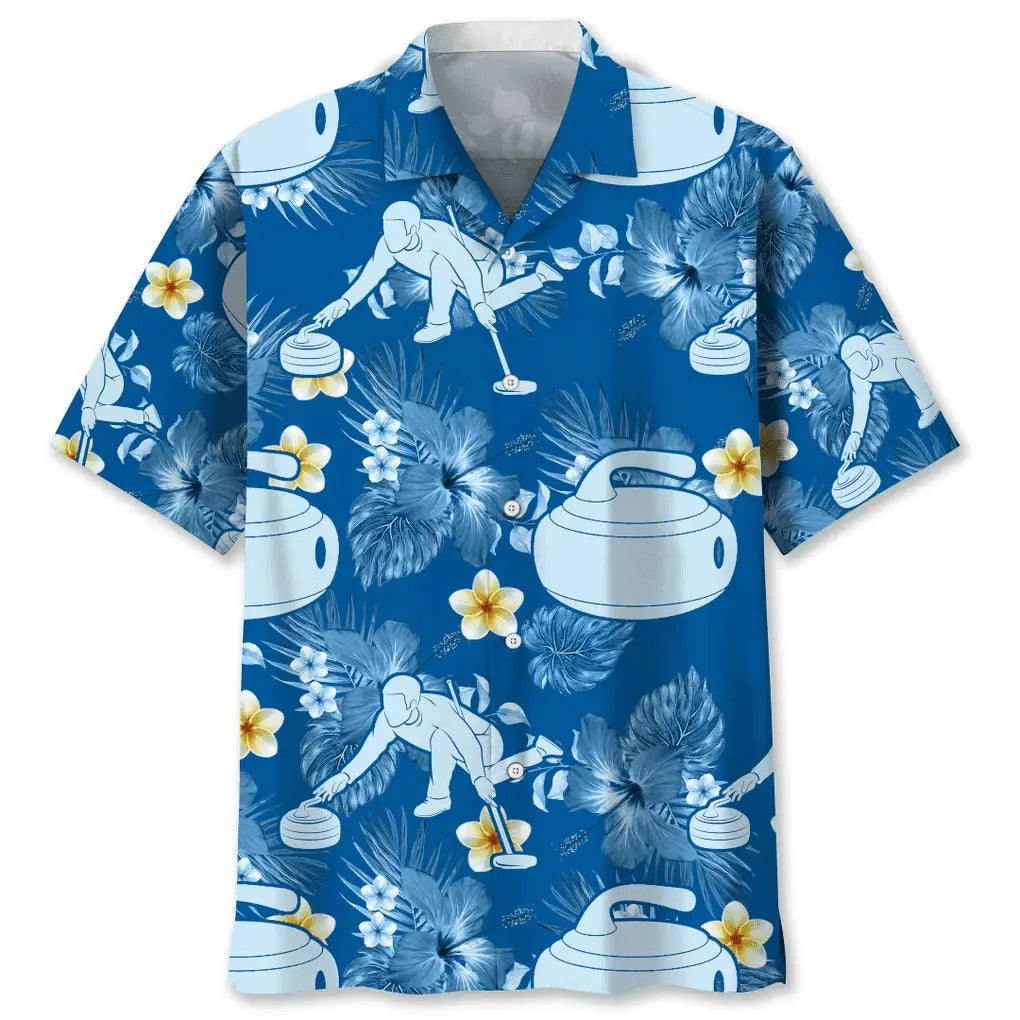 Hawaiian Shirt / Adults / S Curling Blue Nature Hawaiian Shirt