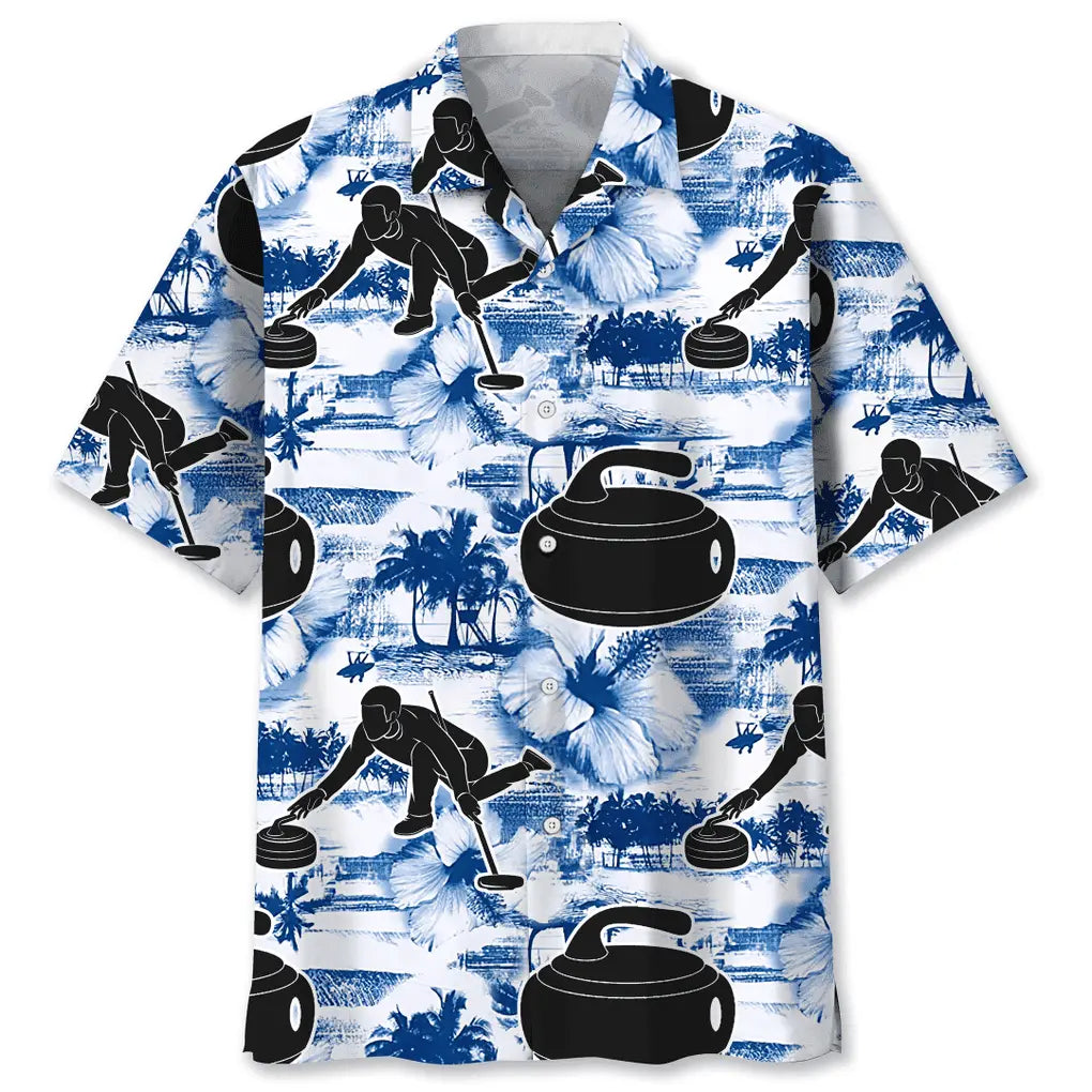 Hawaiian Shirt / Adults / S Curling Blue Nature Hawaiian Shirt
