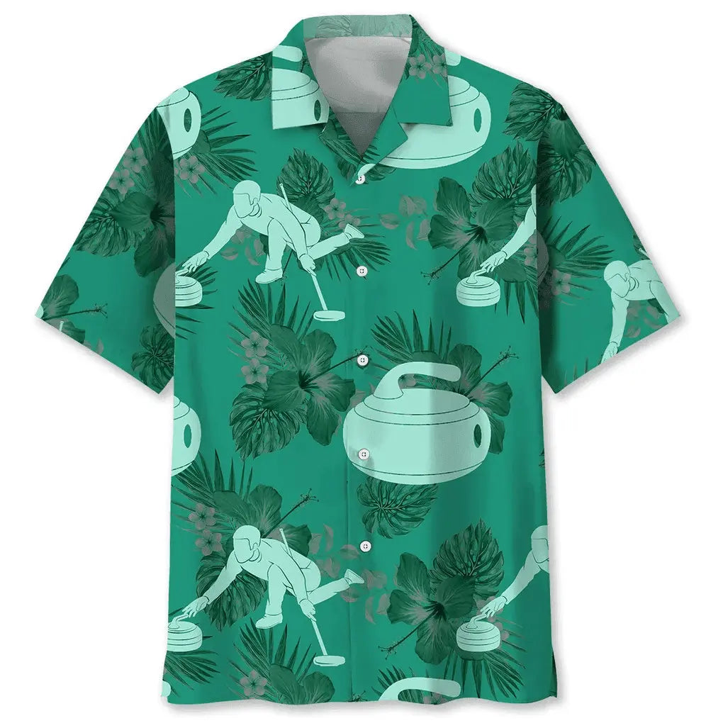 Hawaiian Shirt / Adults / S Curling Kelly Green Hawaiian Shirt