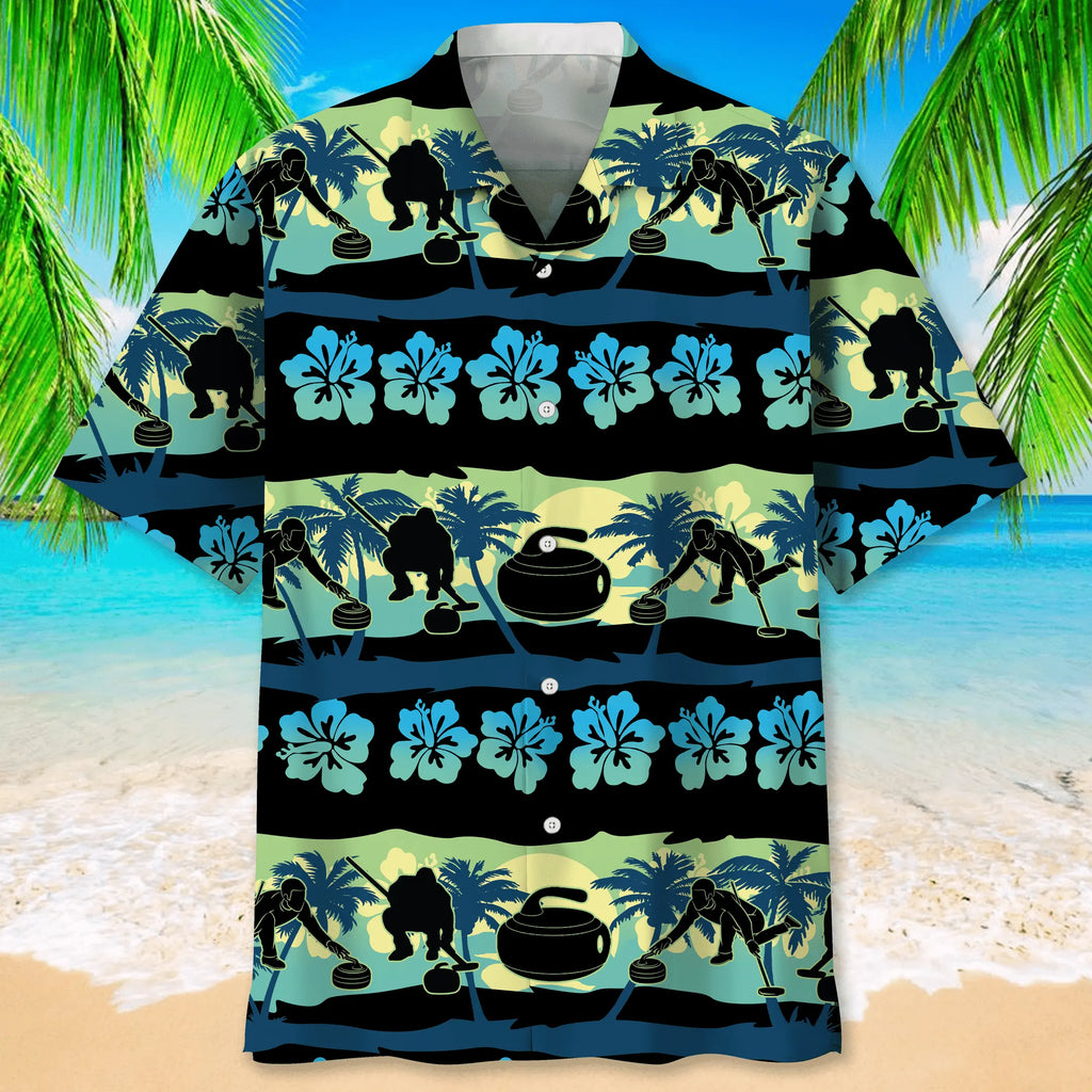 Curling Nature Beach Hawaiian Shirt