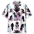 Hawaiian Shirt / Adults / S Cycling Abstract Background Hawaiian Shirt